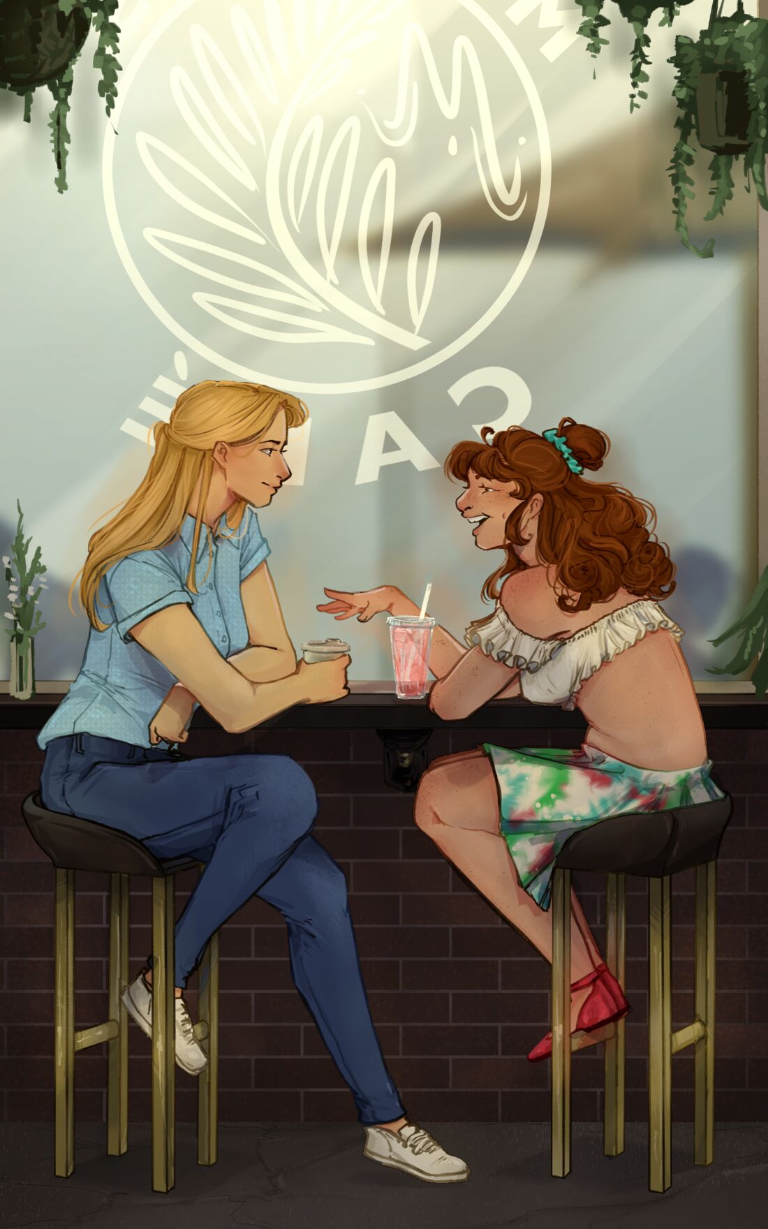 Character art: brunch with friends